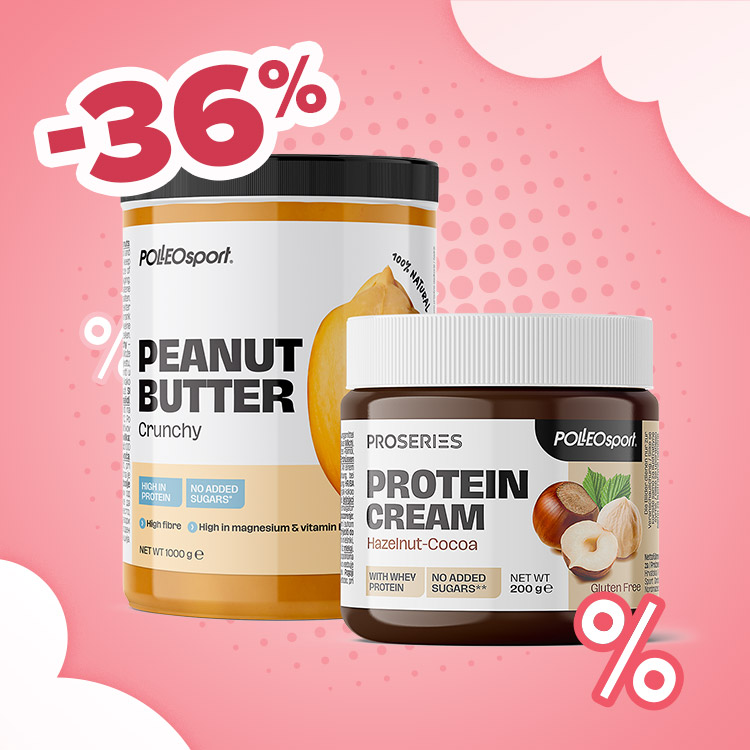 Polleo Sport Peanut Butter, 1000 g + Protein Cream, 200 g GRATIS